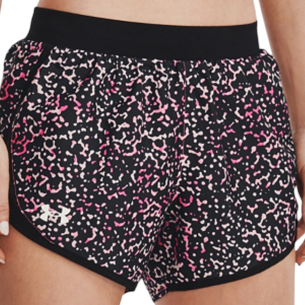 Under Armour Fly By 2.0 Printed Shorts Black Pink White Sports Size Small